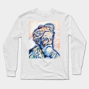 Omar Khayyam Portrait | Omar Khayyam Artwork Long Sleeve T-Shirt